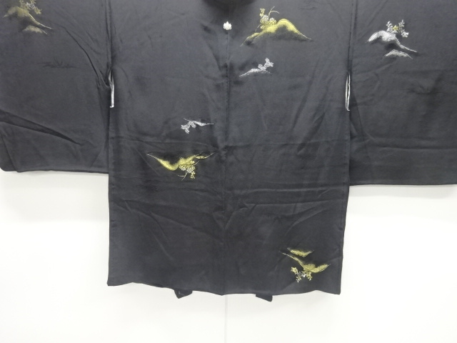 JAPANESE ANTIQUE HAORI / TAISHO ROMAN STYLE / MON KINSHA / WOVEN KIKU